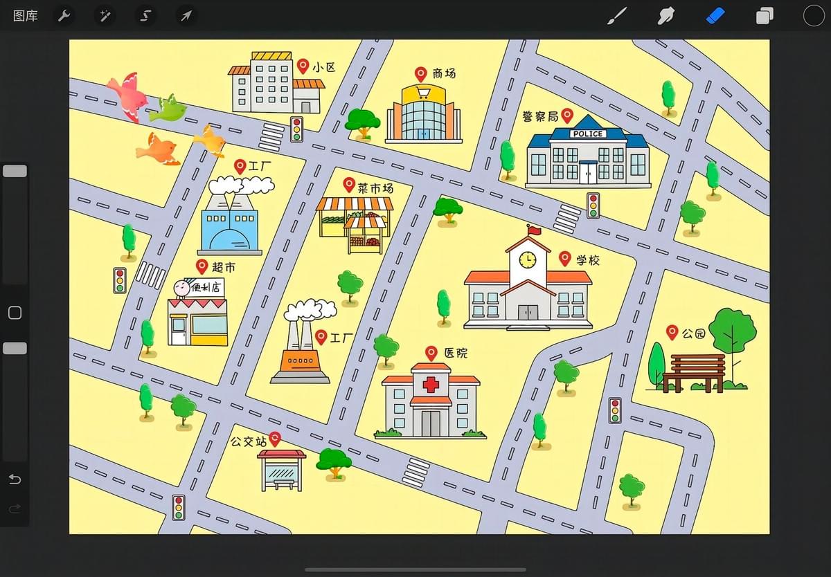 How to Create a Hand-Drawn Map of Community Street