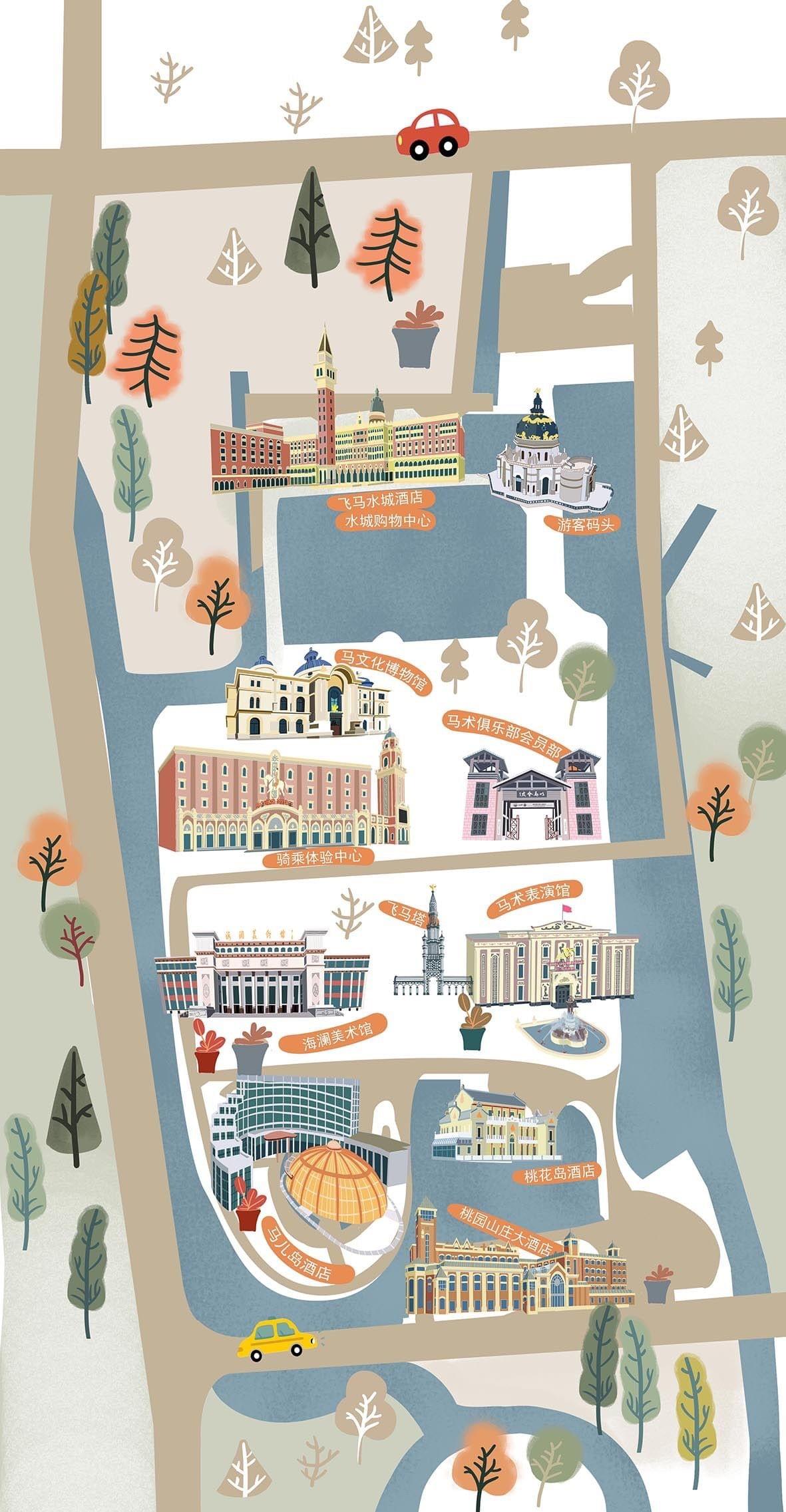 European Style Hand-drawn Map