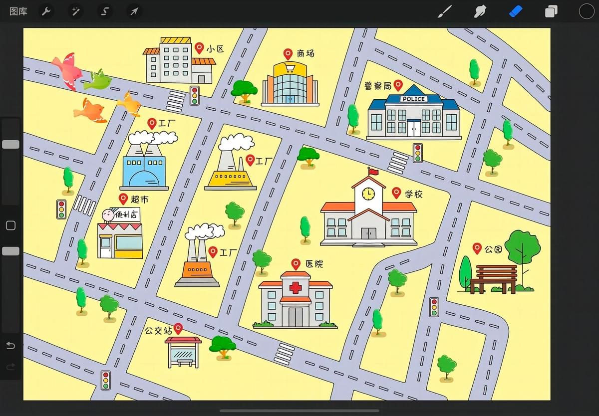 How to Create a Hand-Drawn Map of Community Street