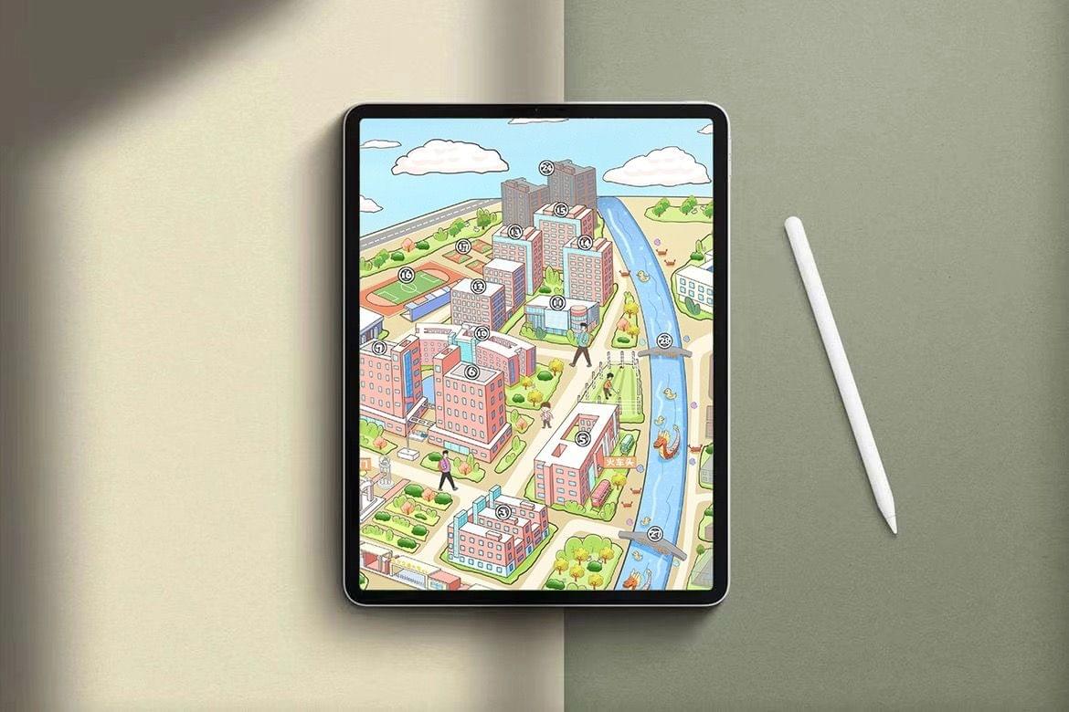 Hand-drawn Map of Beijing Jiaotong University