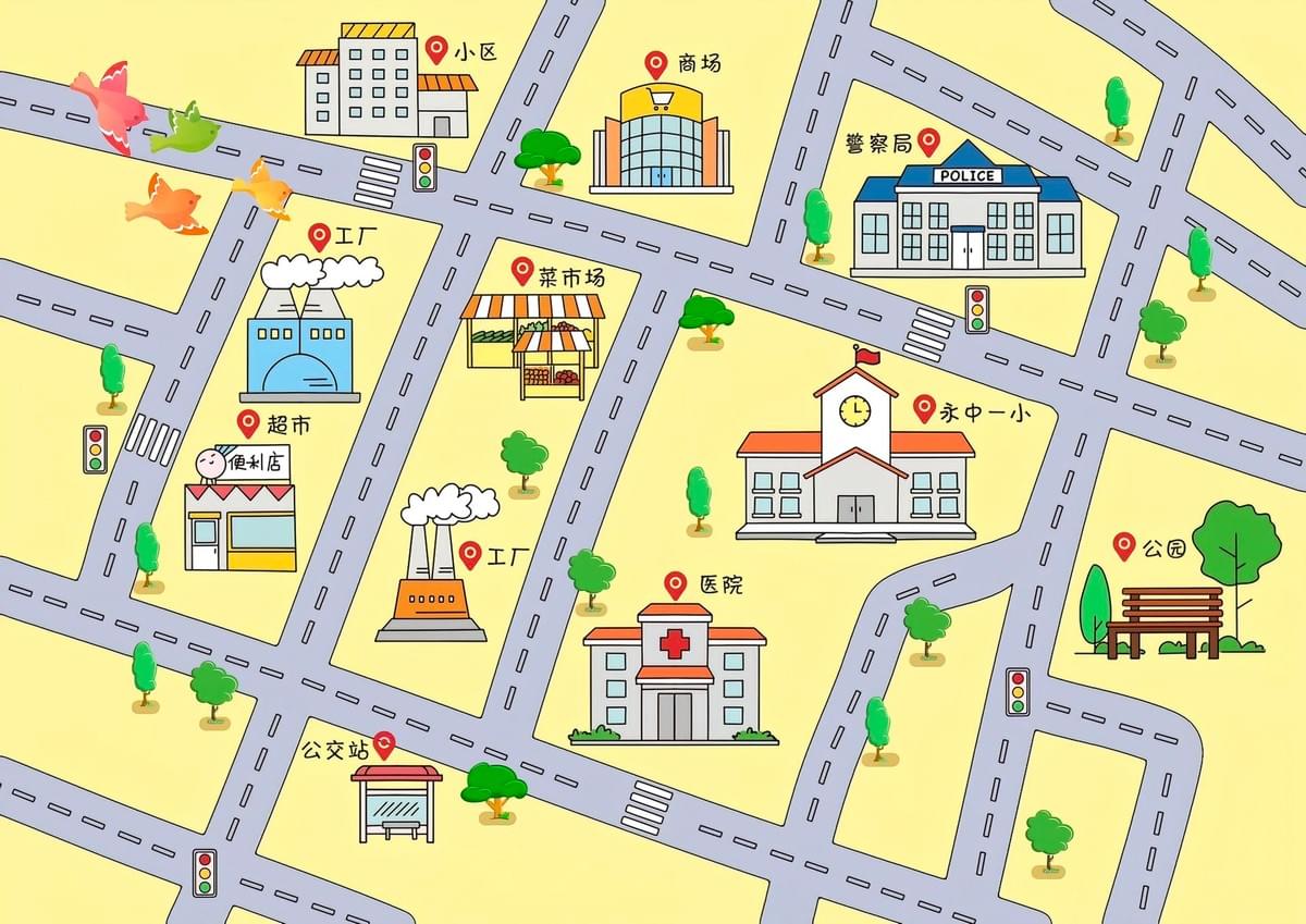 How to Create a Hand-Drawn Map of Community Street