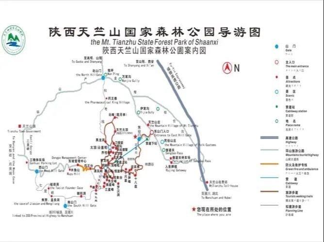 Tianzhu Mountain Scenic Area: A Hand-Drawn Map Guide