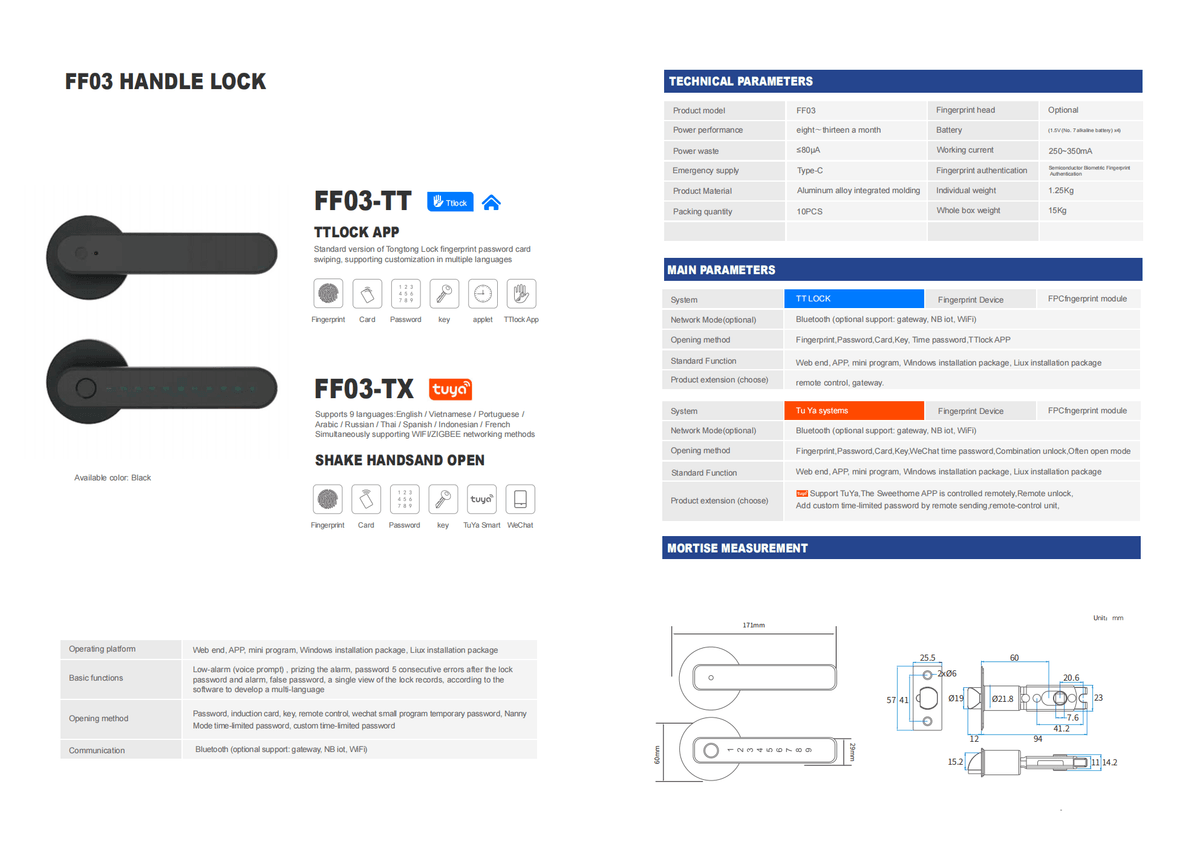 FF03 Smart Handle Lock · Simple Control, Secure Access