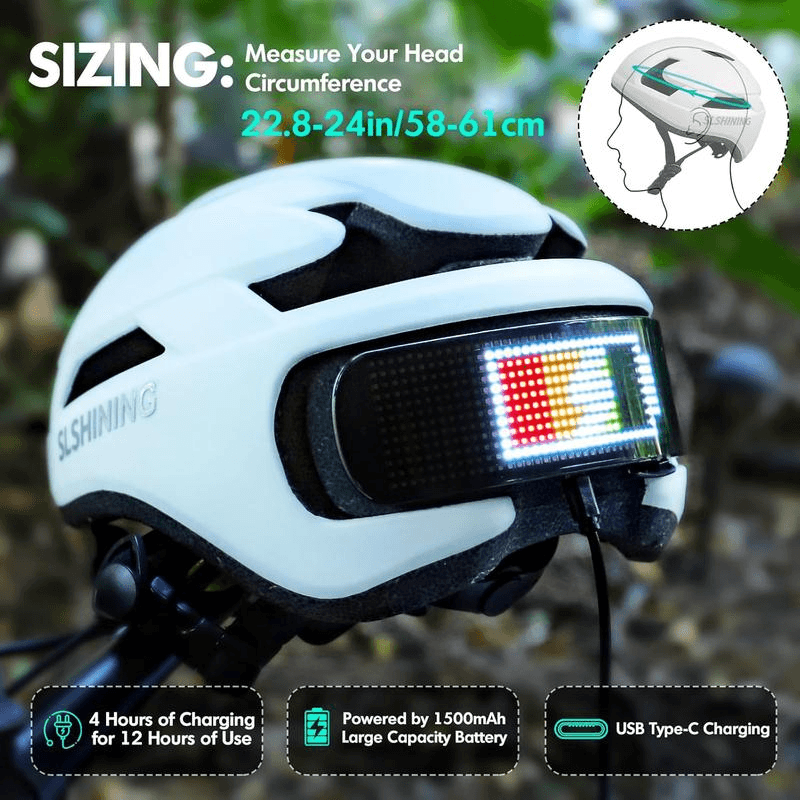 Remotely controlled LED Smart Helmet - Programmable light display for nighttime activities, role-pla