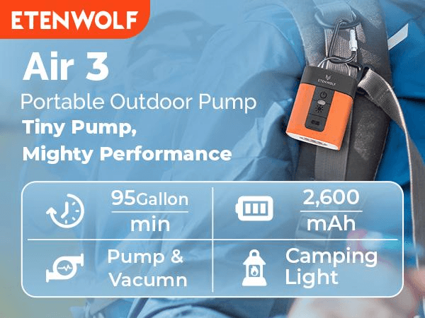ETENWOLF Mini Air Pump | Air Pump for Inflatables - Fast Inflation Deflation Portable Pump