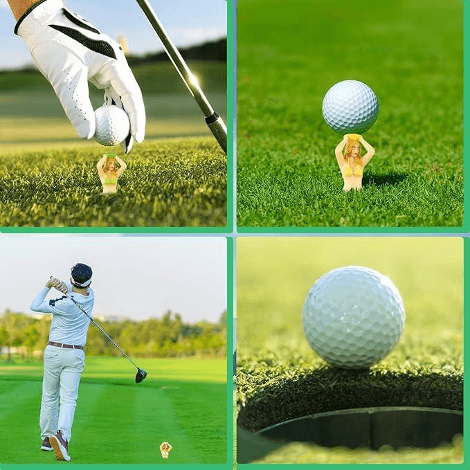 CRESTGOLF 6-Pack Mixed Color Plastic Golf Tees, Fun Design, Great Golf Gift for Men Golfers!
