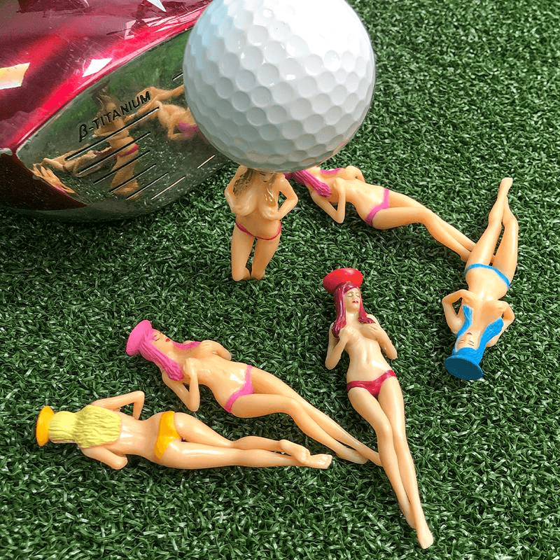 CRESTGOLF 6-Pack Mixed Color Plastic Golf Tees, Fun Design, Great Golf Gift for Men Golfers!
