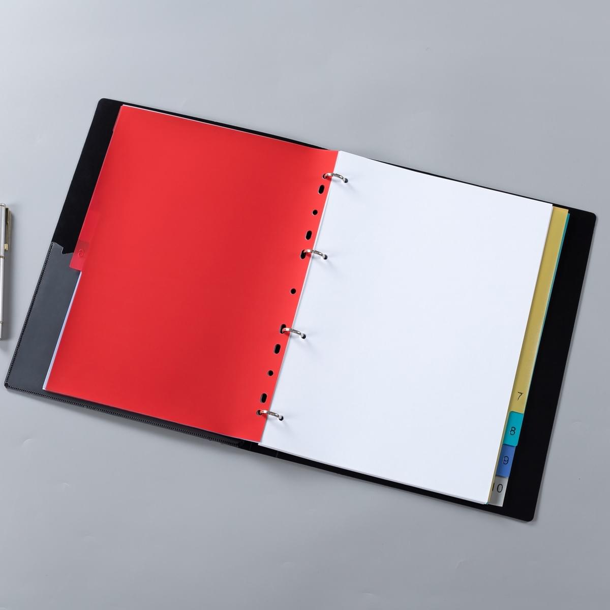 A4 Size Colourful Paper Divider for School Office PP Material Tab File Divider with Index Number for