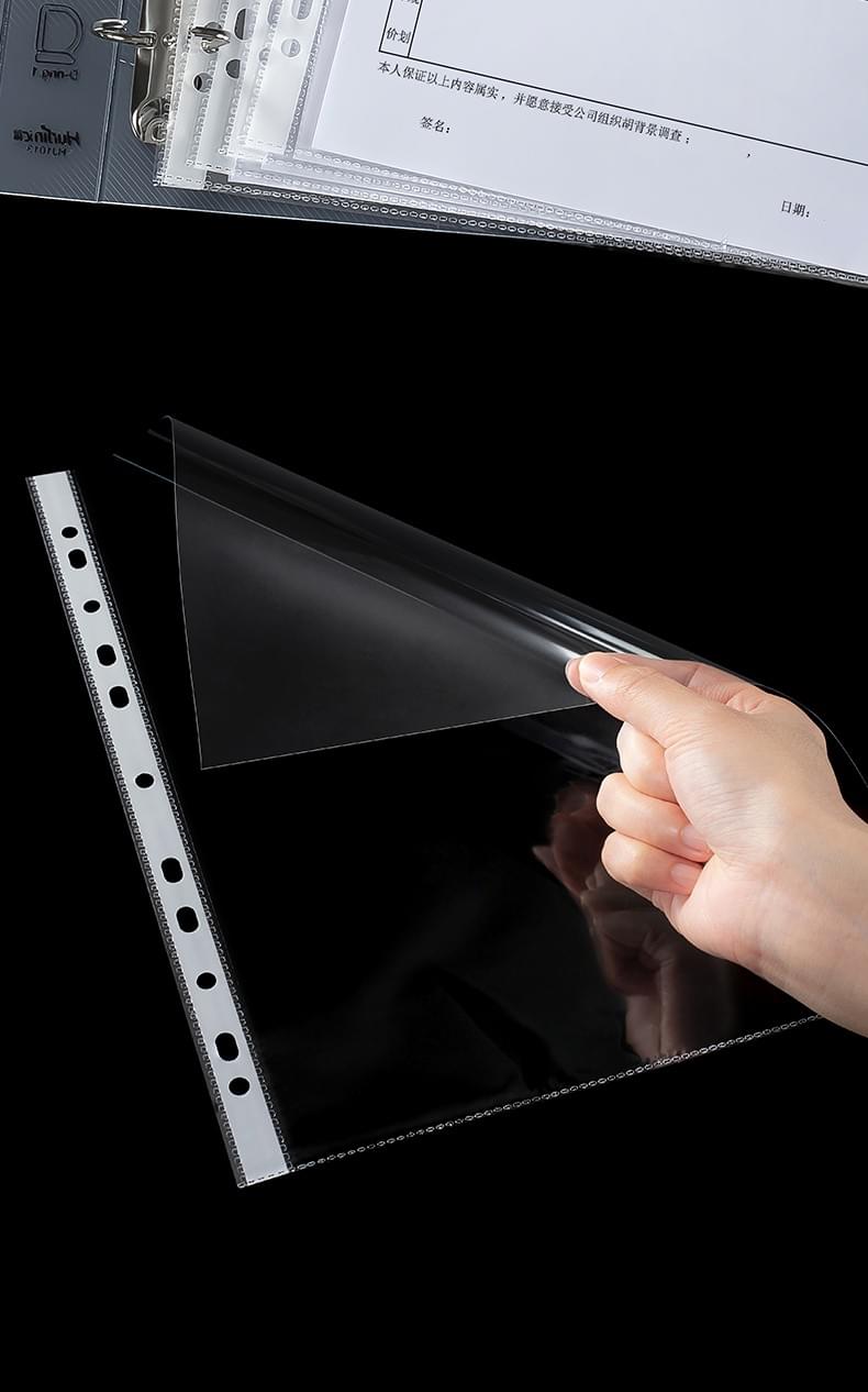 Wholesale A3/A4 OPP Plastics Waterproof Punch Pocket Clear Sheet Protector 11 Hole Transparent Sheet