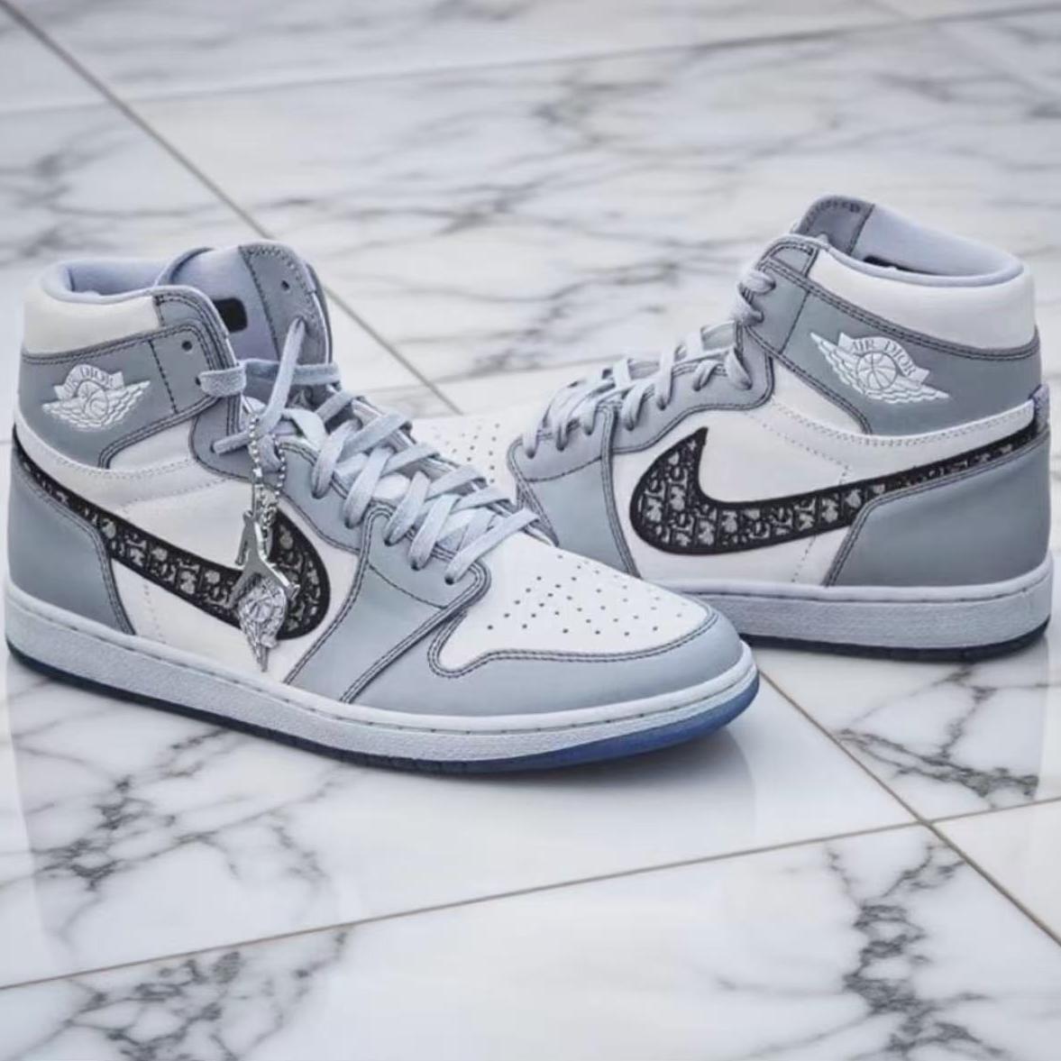 DIOR x Jordan Air Jordan 1 High Og 'White Wolf Grey' 