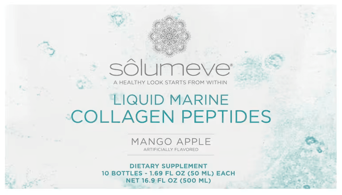 Solumeve, Liquid Marine Collagen Peptides, Mango Apple, 10 Bottles, 1.69 fl oz (50 ml) Each