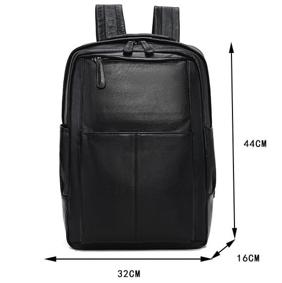 Men’s Top Grain Leather Travel Backpack | Large Capacity Business Bag with Trolley Sleeve