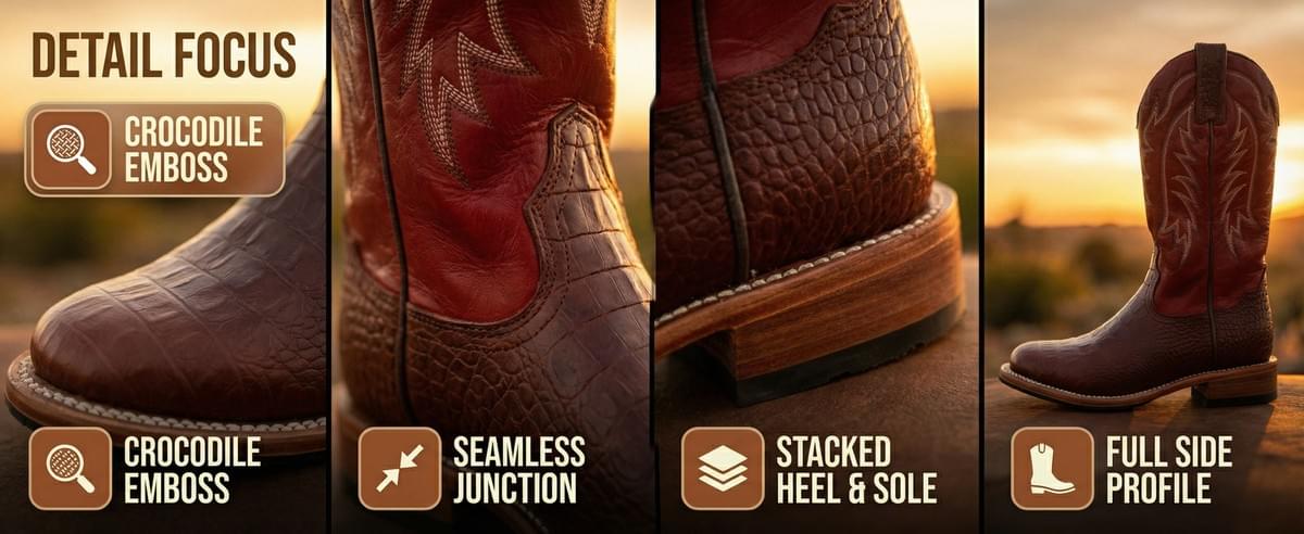 Blackland Croc-Embossed Boots