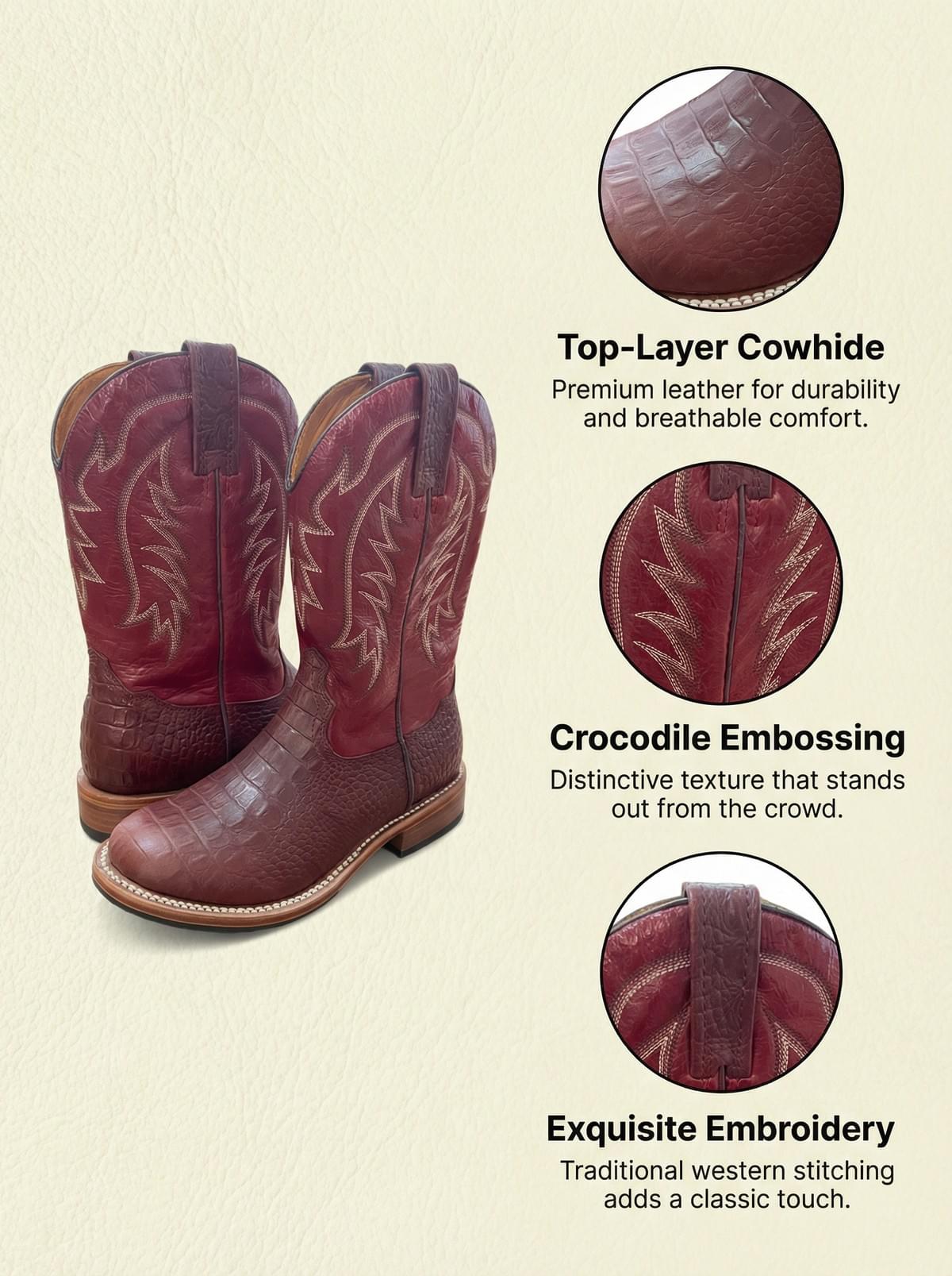 Blackland Croc-Embossed Boots