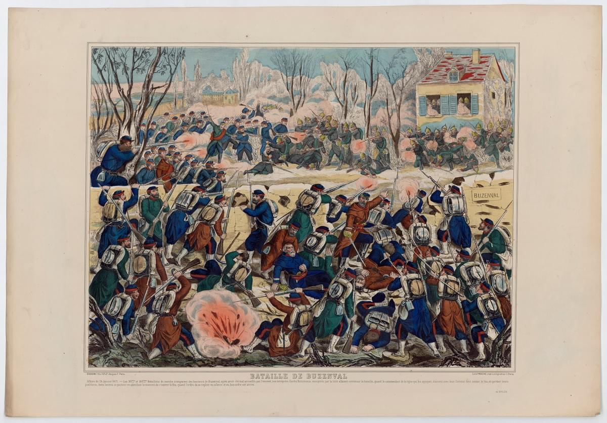 La bataille de Buzenval le 19 janvier 1871 - Peinture anonyme La bataille de Buzenval le 19 janvier 1871 - Peinture anonyme