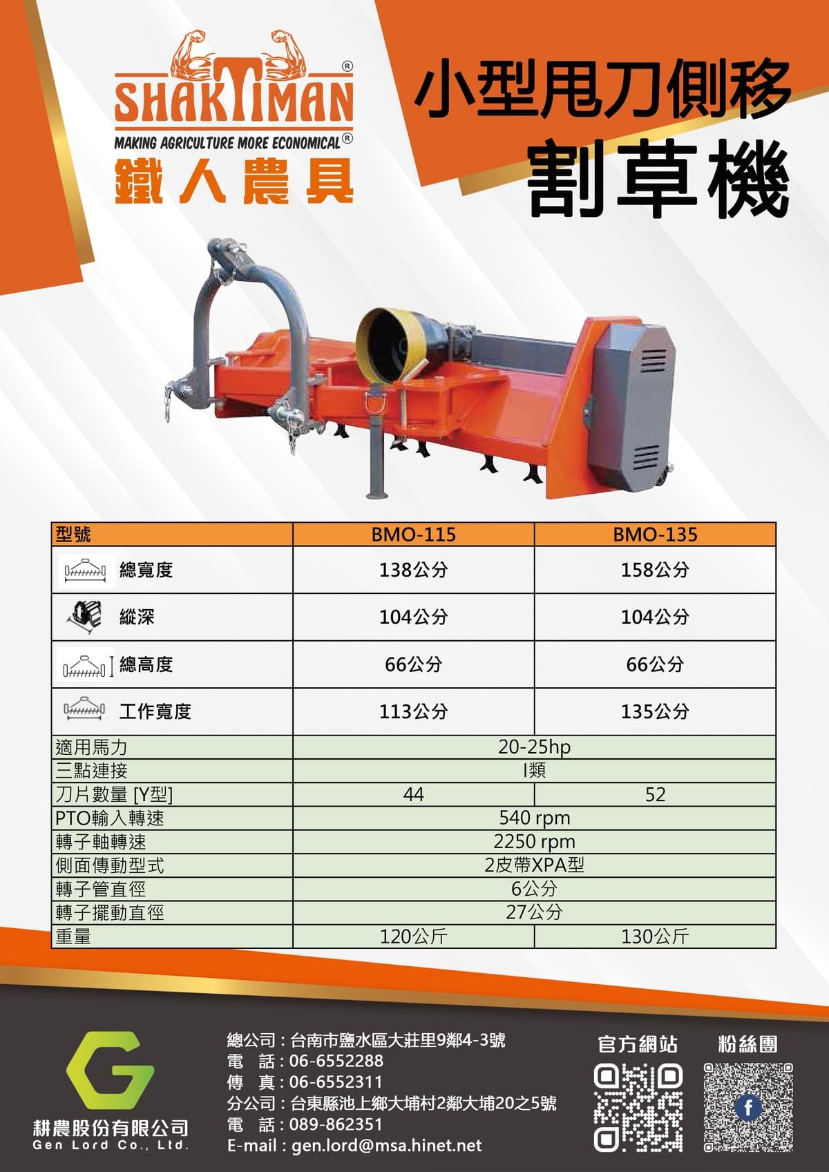 THAKTIMAN鐵人--甩刀側移除草機