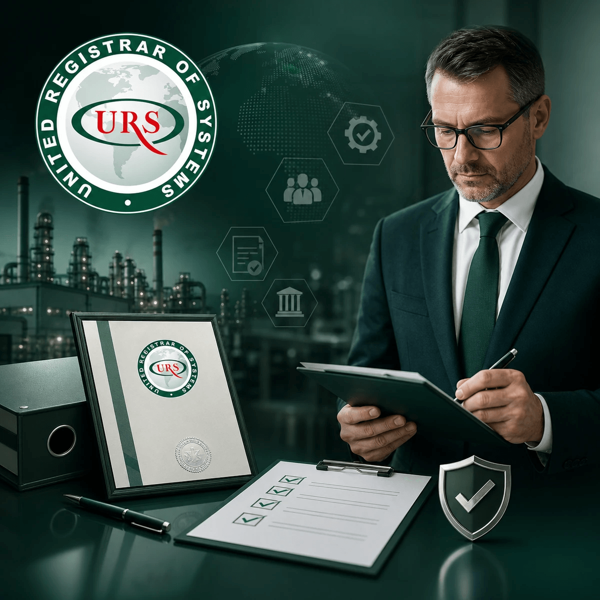 مشهد تدقيق مهني يعكس اعتماد أنظمة الإدارة ISO في الأردن ضمن نطاق واضح ومنهجية مستقلة، مع عناصر بصرية توحي بالحياد والامتثال ومراجعة الأدلة قبل إصدار قرارات الشهادة.