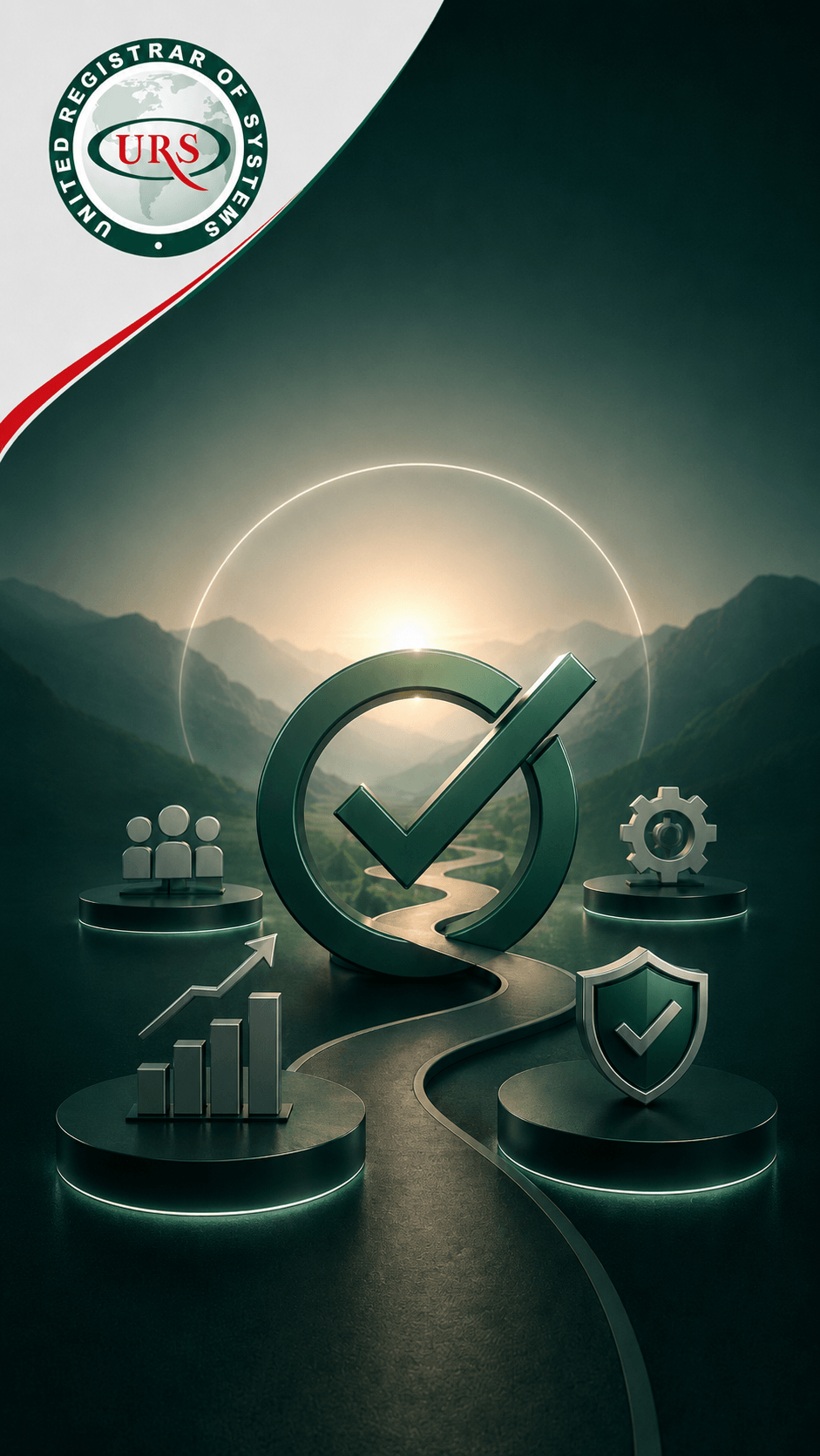 ملخص بصري يوضح أن ISO 9001 يساعد المؤسسة على بناء نظام جودة منضبط، قابل للقياس، ومرتبط بتحسين الأداء والثقة.