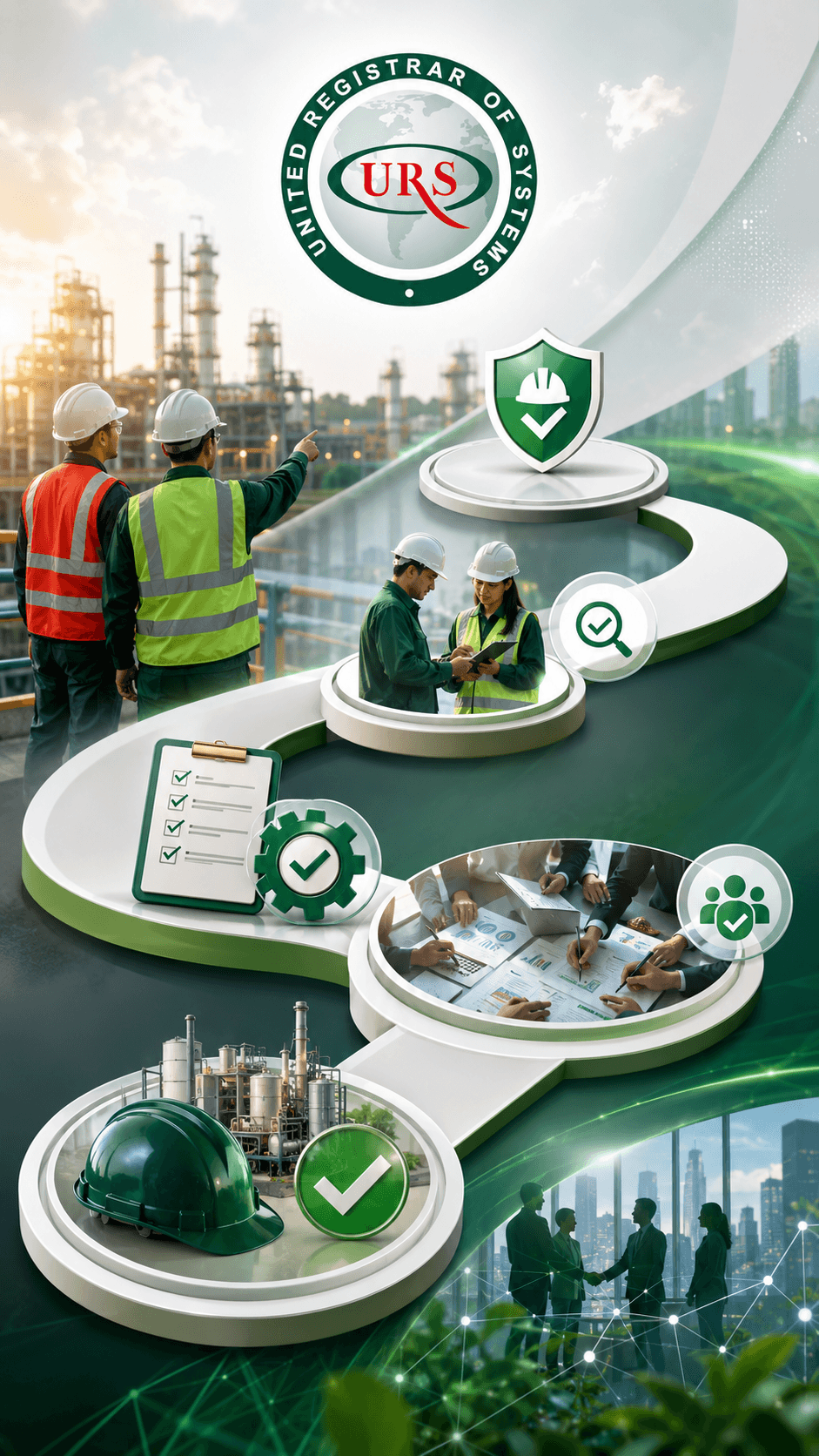 موظفون داخل بيئة عمل آمنة ومنظمة تعكس أثر ISO 45001 في تحسين السلامة والصحة المهنية.