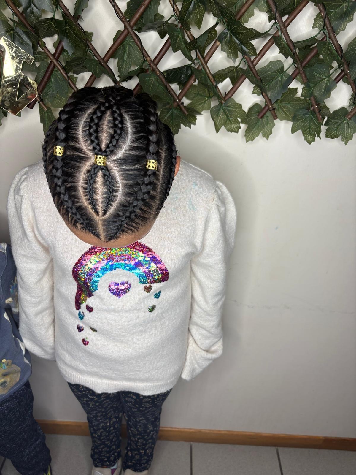 Nattes collées avec motif sans rajout (enfants) 