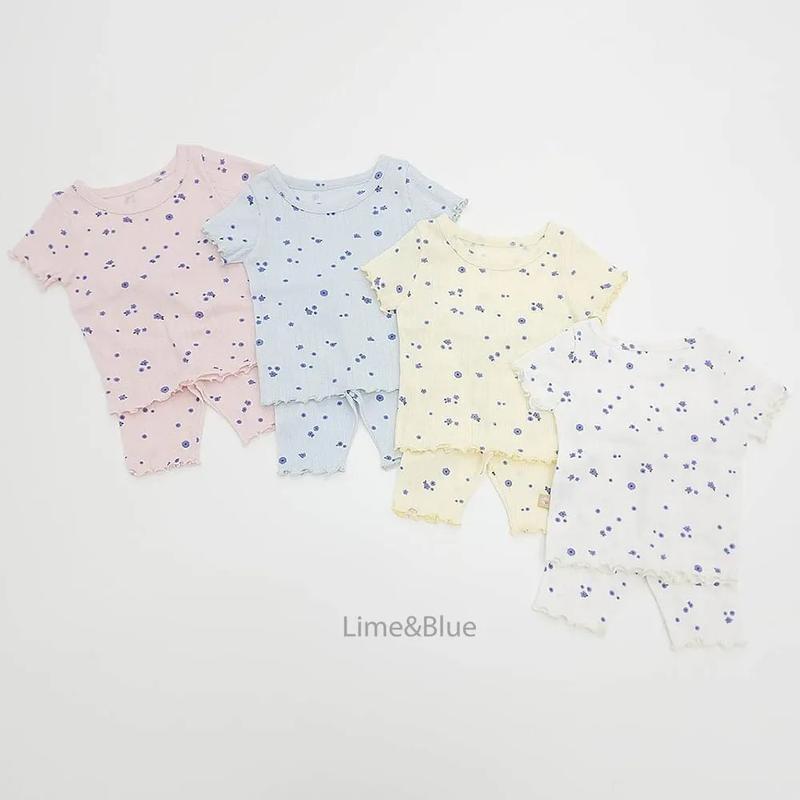 韓國-LIME&BLUE 花木耳邊套裝