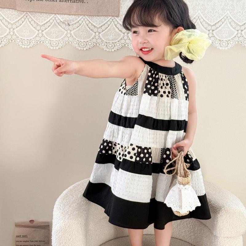 圓點掛脖公主裙