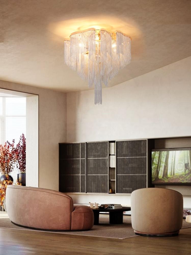 Modern Waterfall Pendant lights in Nickel Gold Black Nickel for Dining Room