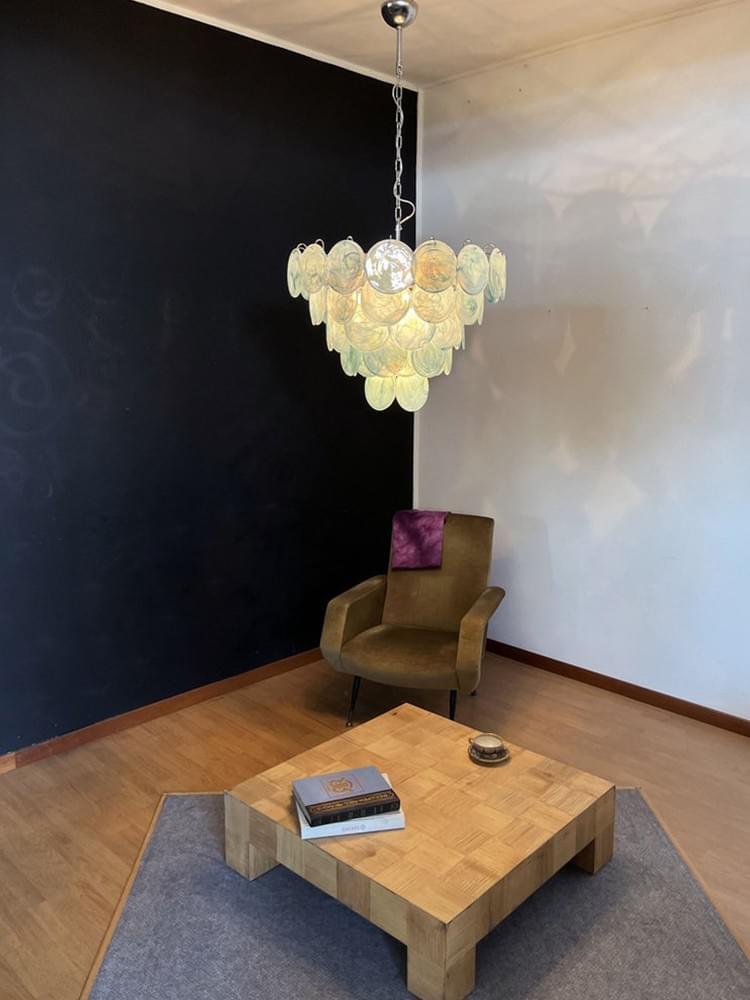 Modern Hand Blown Colorful 2-Layer Glass Chandelier Statement Light for living Room