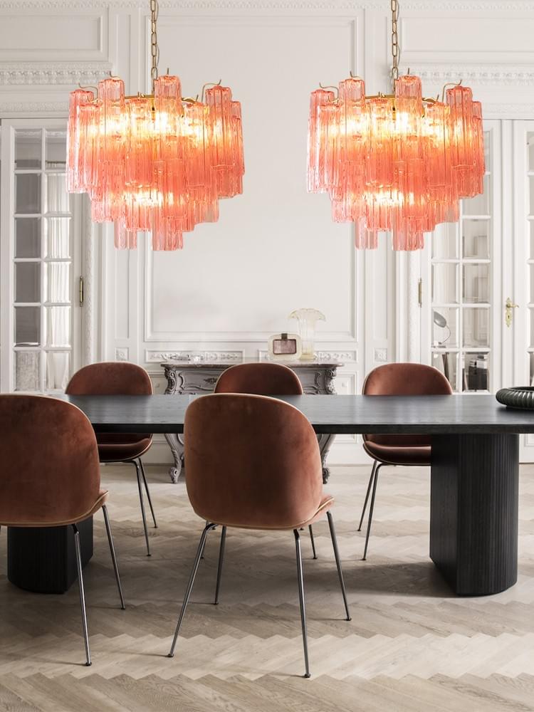 10/14/20/25 light Linear Large Murano Colorful Glass Long Chandelier with Adjustable Rod