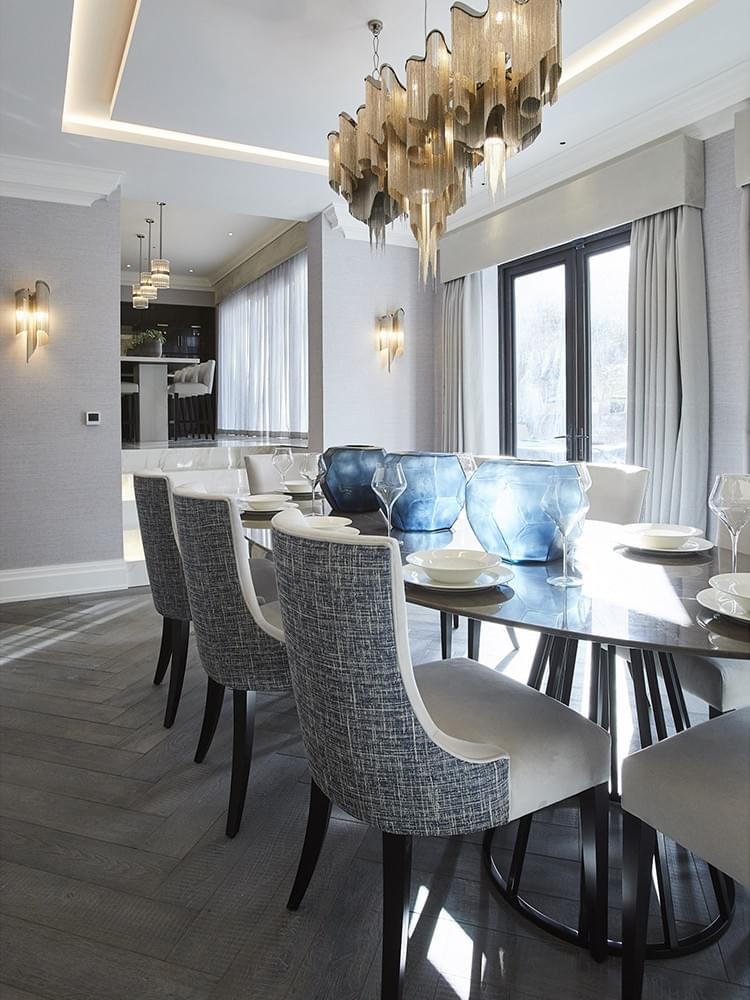 Modern Waterfall Long Chandelier Lamp in Nickel Gold Black Nickel for Dining Room