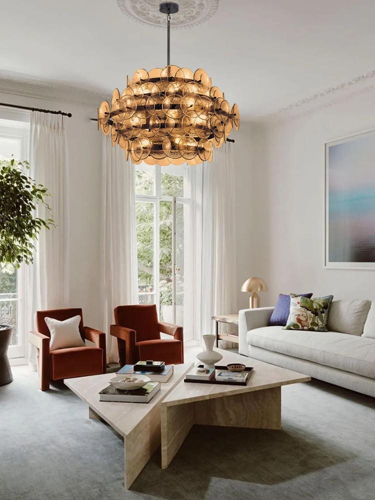 Modern Multi-layer Glass Pendant Light | 14/20/28-Light E26 24