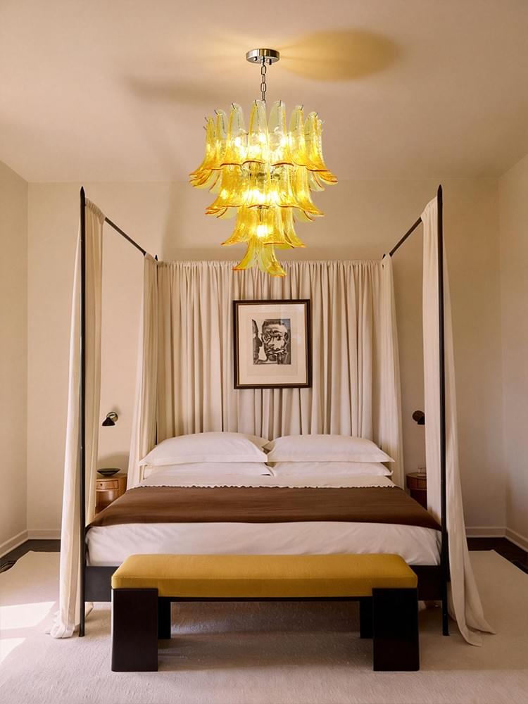 Cascading Petal Statement Chandelier - Modern Artistic Lighting for Living Rooms & Dining Areas