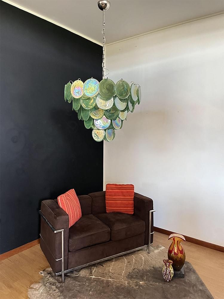 3/4/5 Layer Green Glass Pendant Colorful Living Room Lighting Fixture