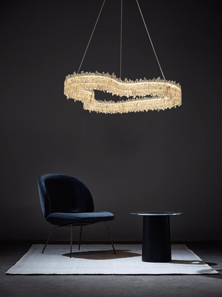 Luxury Modern Crystal Chandelier: Irregular design Adjustable Pendant Light for High-End Interiors