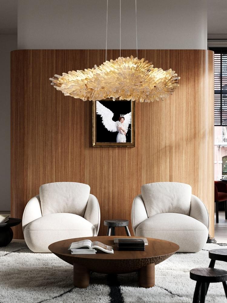 Artisanal Crystal Wing Chandelier – Handcrafted Statement Light for Ktchen Island