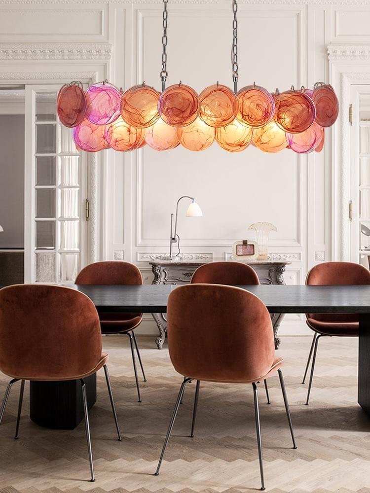 Mid-Century Modern Glass Chandelier Art Deco Hanging Lamp for Dining Room & Foyer