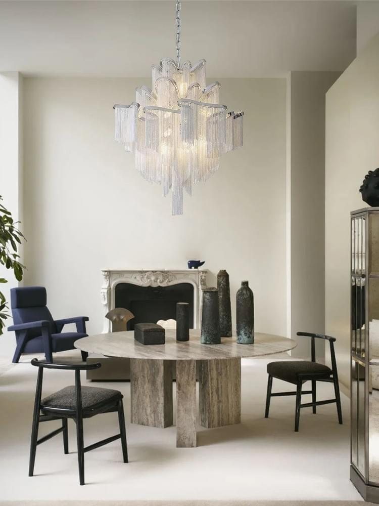 Modern Waterfall Pendant lights in Nickel Gold Black Nickel for Dining Room
