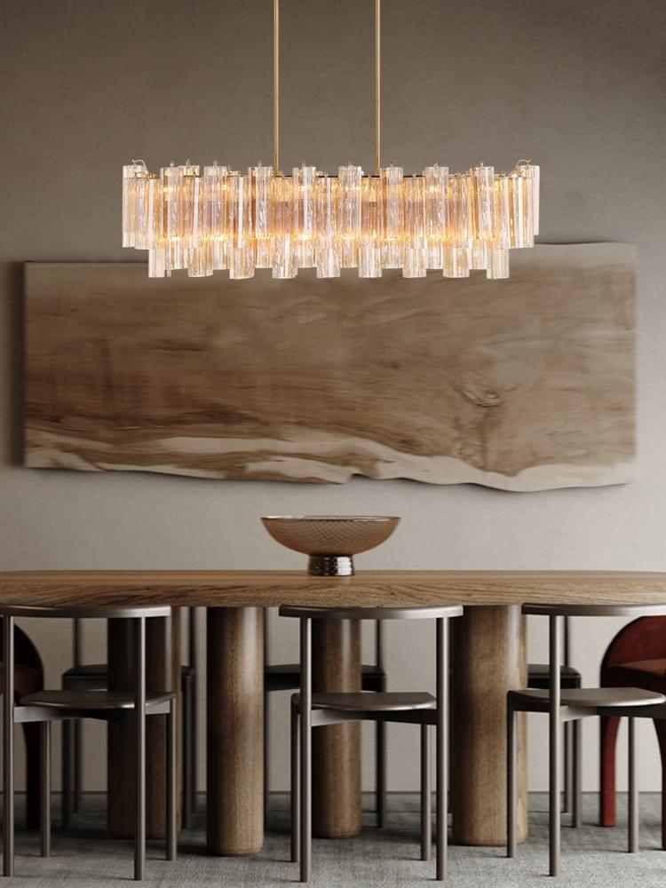 10/14/20/25 light Linear Large Murano Colorful Glass Long Chandelier with Adjustable Rod