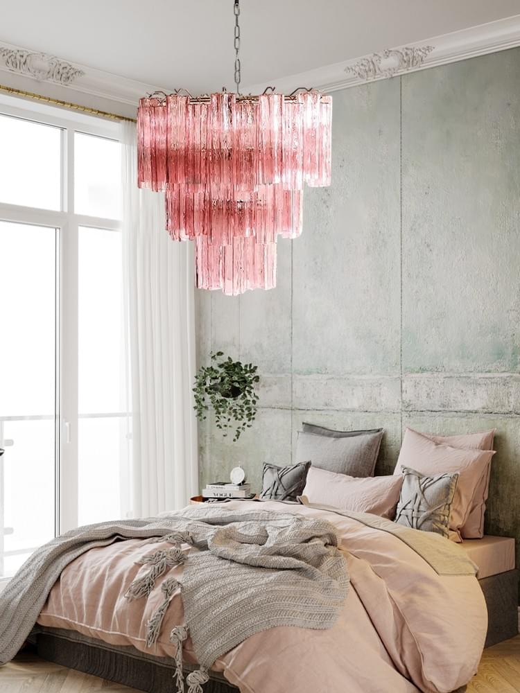 10/14/20/25 light Linear Large Murano Colorful Glass Long Chandelier with Adjustable Rod