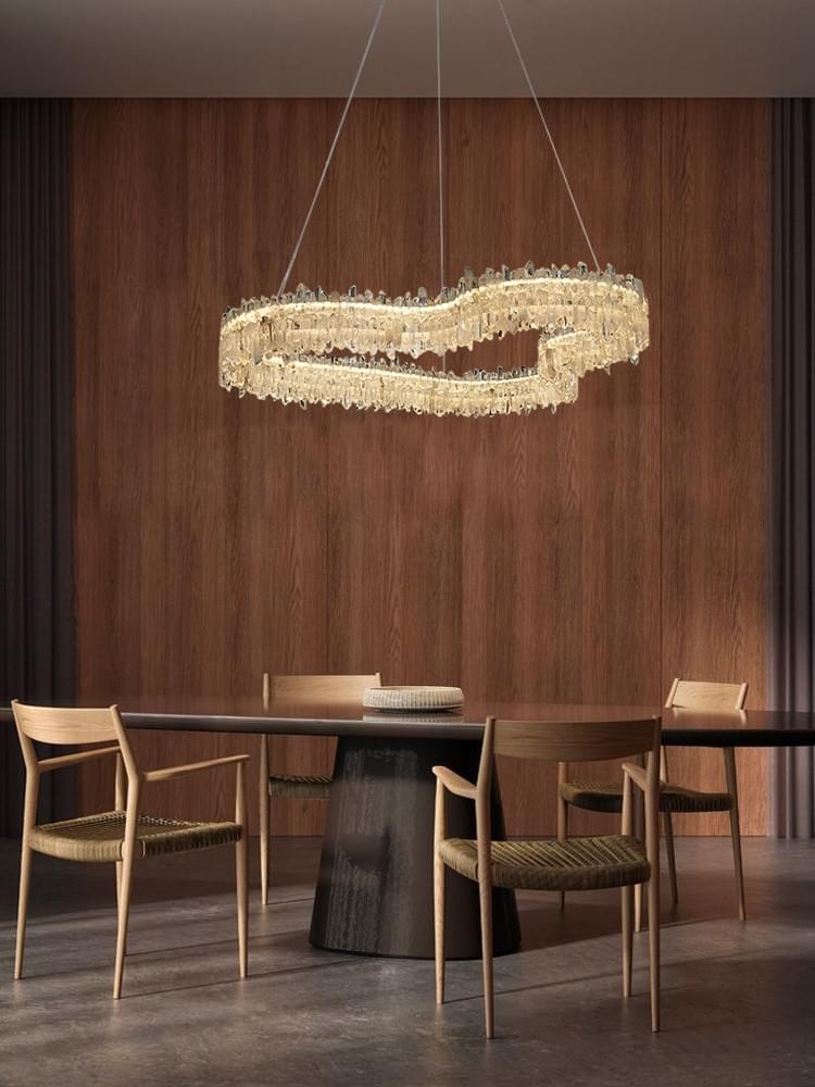 Luxury Modern Crystal Chandelier: Irregular design Adjustable Pendant Light for High-End Interiors