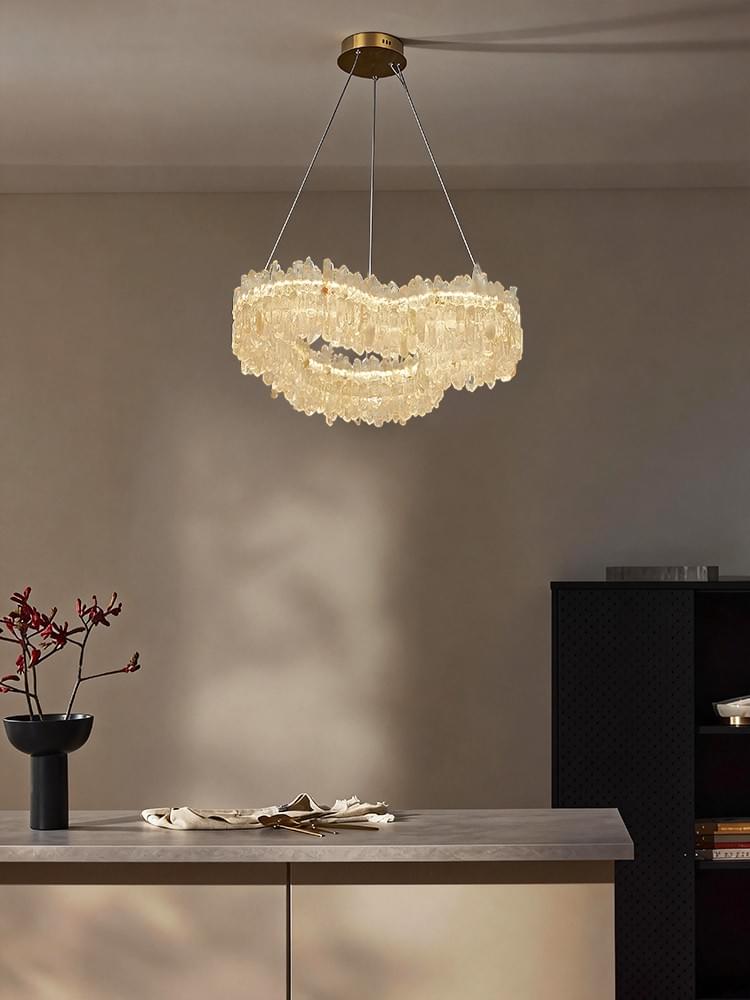 Luxury Modern Crystal Chandelier: Irregular design Adjustable Pendant Light for High-End Interiors