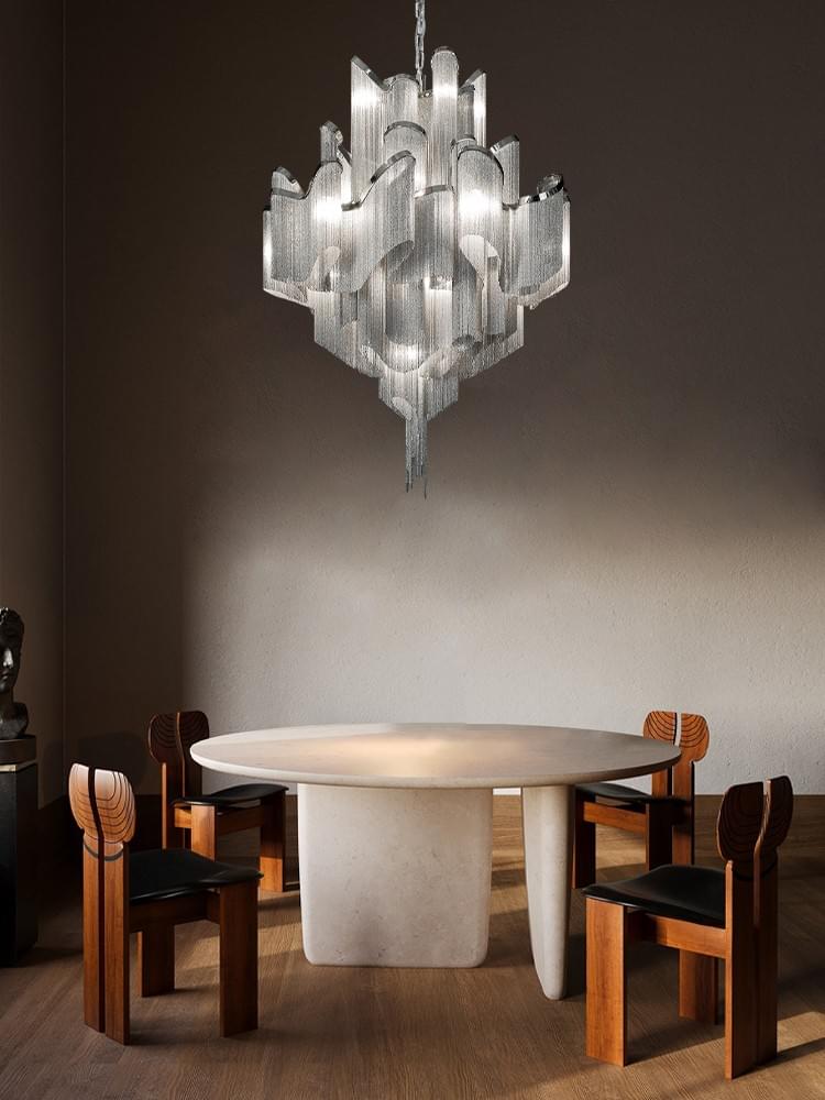 Modern Waterfall Pendant lights in Nickel Gold Black Nickel for Dining Room