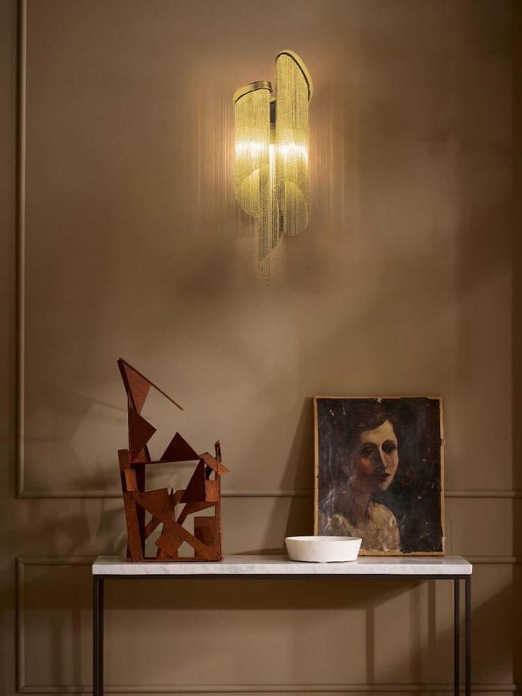 Modern Waterfall Wall Sconce in Nickel Gold Black Nickel for Dining Room