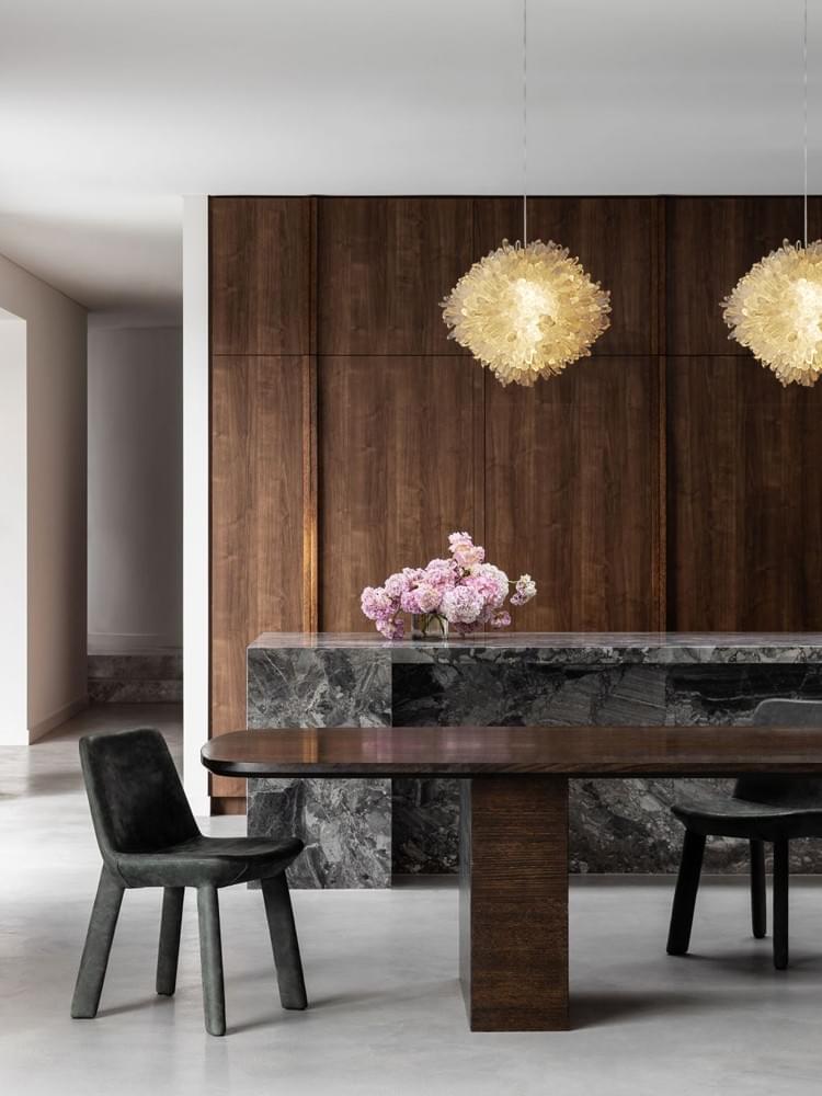 Unique Crystal Cluster Pendant Light-Adjustable Rod Hanging Pendant Light for Living Room & Bedroom