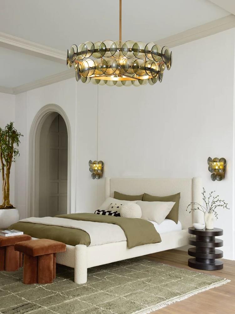 Mid-Century Glass Wall Sconce Brass Frame, 24