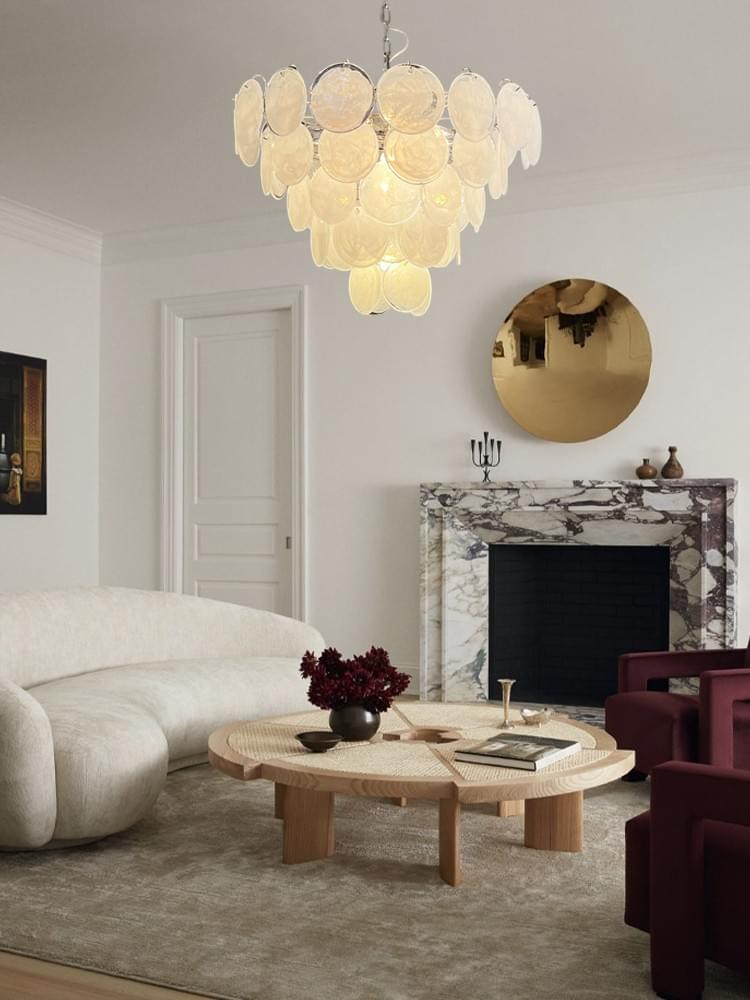 Yellow Glass Handmade Pendant Art Deco Hanging Light for Dining Room