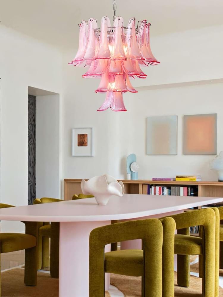 Cascading Petal Statement Chandelier - Modern Artistic Lighting for Living Rooms & Dining Areas