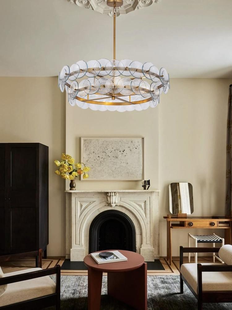 Mid-Century Glass Wall Sconce Brass Frame, 24