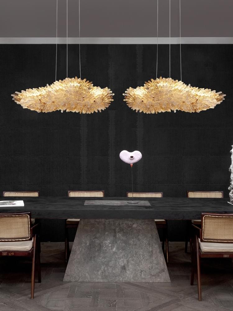 Artisanal Crystal Wing Chandelier – Handcrafted Statement Light for Ktchen Island
