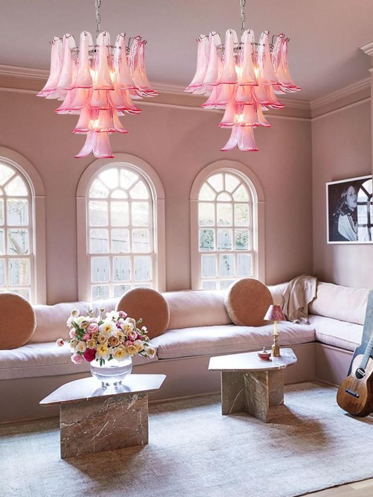 Cascading Petal Statement Chandelier - Modern Artistic Lighting for Living Rooms & Dining Areas